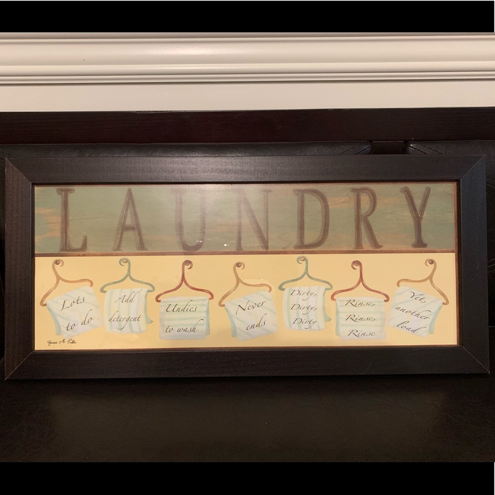 Laundry wooden picture frame